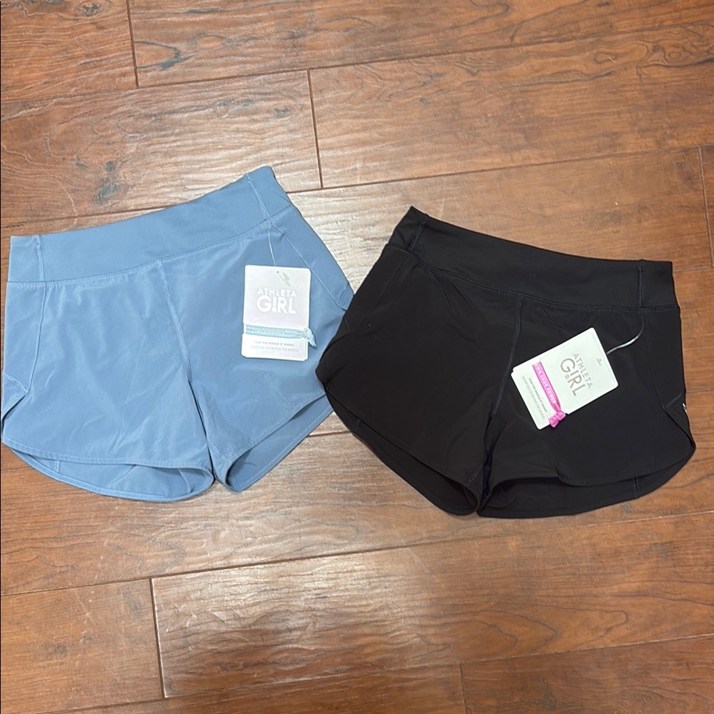 Athleta Girl Shorts|Run The World 3”|Blue and Black|Size M